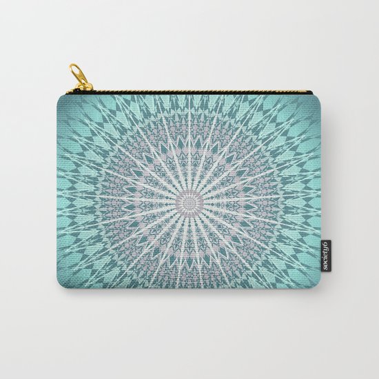 Teal Mandala Medallion Carry-All Pouch