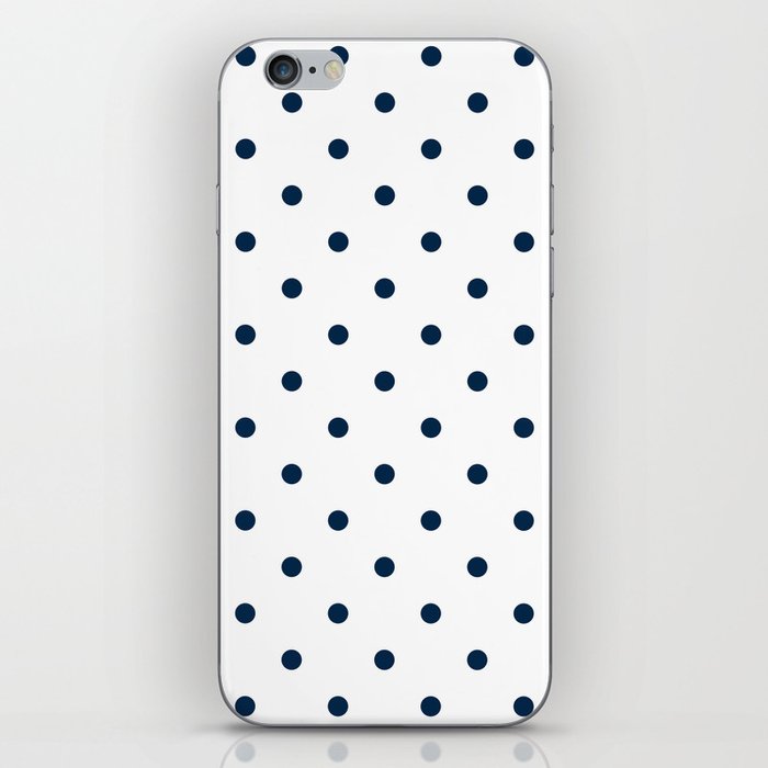 Navy Blue & White Polka Dots iPhone Skin