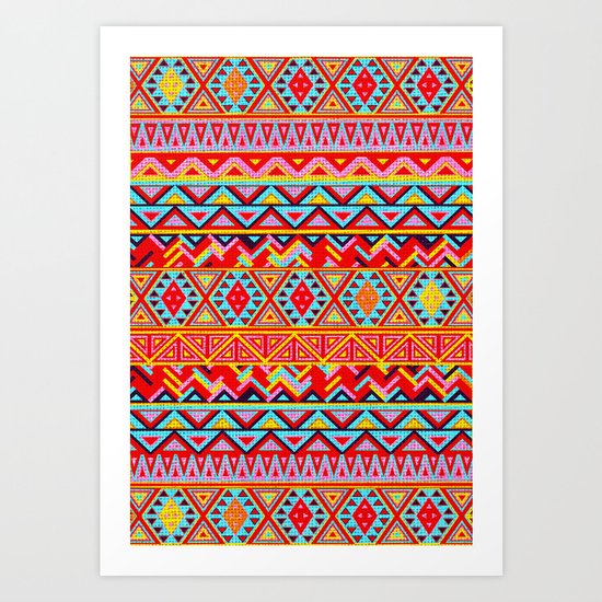 India Style Pattern (Multicolor) Art Print