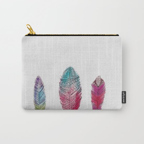 watercolor feathers Carry-All Pouch