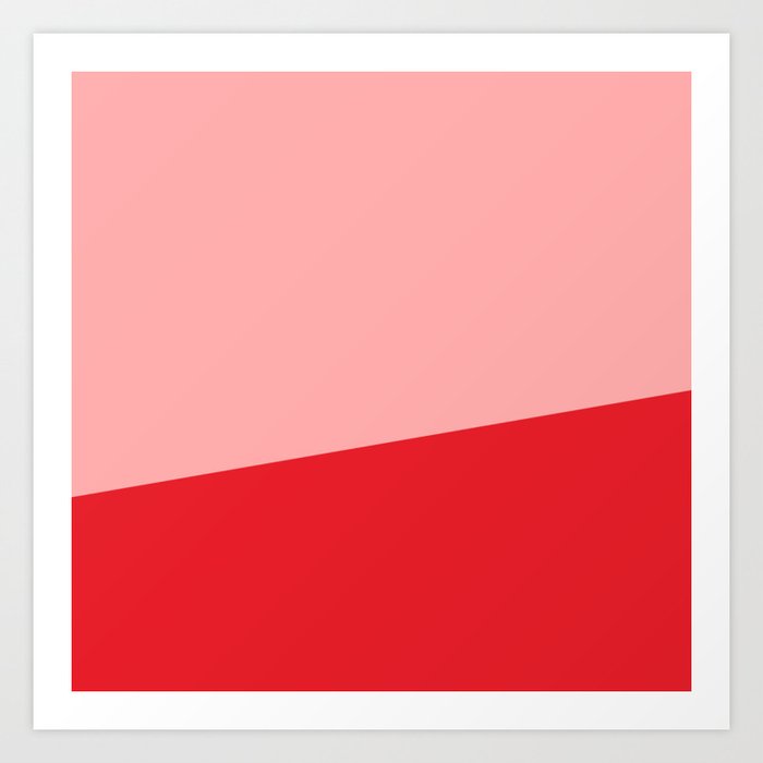 Stripe Block (red/pink) Art Print