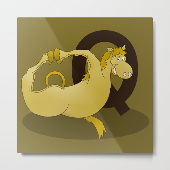 Monogram Q Pony Metal Print