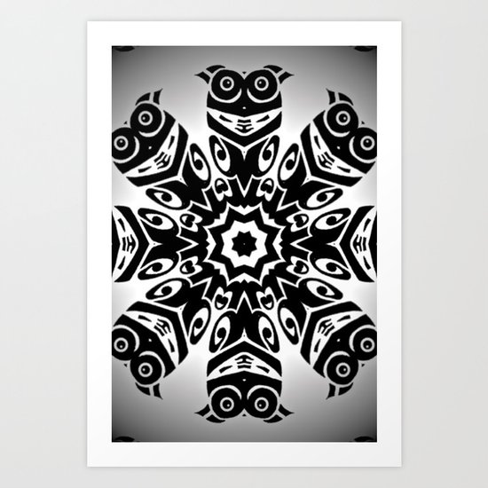 owl eyes open Art Print