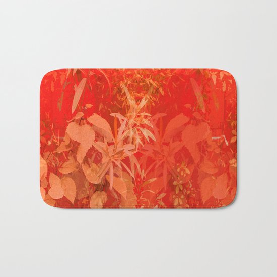 Beautiful red foliages - illustration of garden Bath Mat