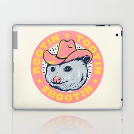 Possum Rootin Tootin Shootin | Pink Laptop & iPad Skin | Hat, Cowgirl, Opossums, Possums, Drawing, Opossum, Funny, Advice, Curated, Possum 