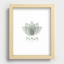 Oriental Lotus Yoga short quotes Recessed Framed Print