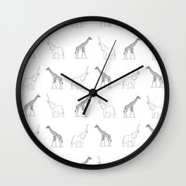 Elephant And Giraffe Wall Clock