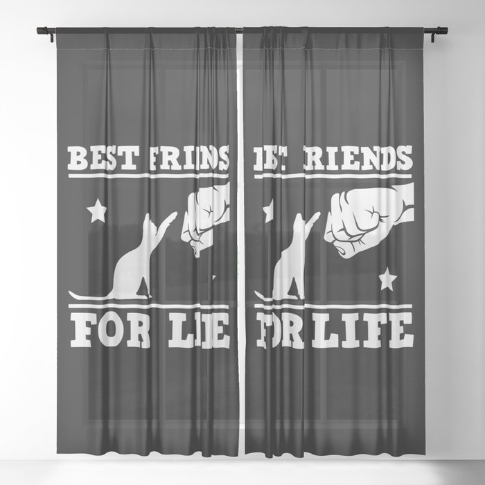 Cat Dad Best Friends For Life Sheer Curtain