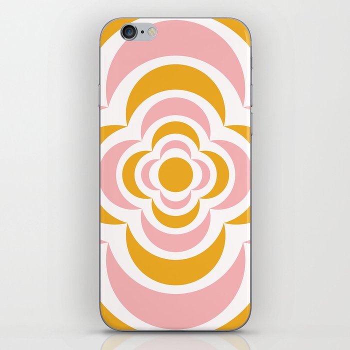 Floral Abstract Shapes 3 in Mustard Yellow Gold Pink iPhone Skin