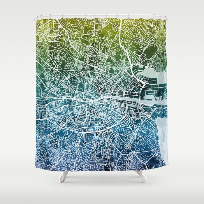Dublin Ireland City Map Shower Curtain By Artpause Society6