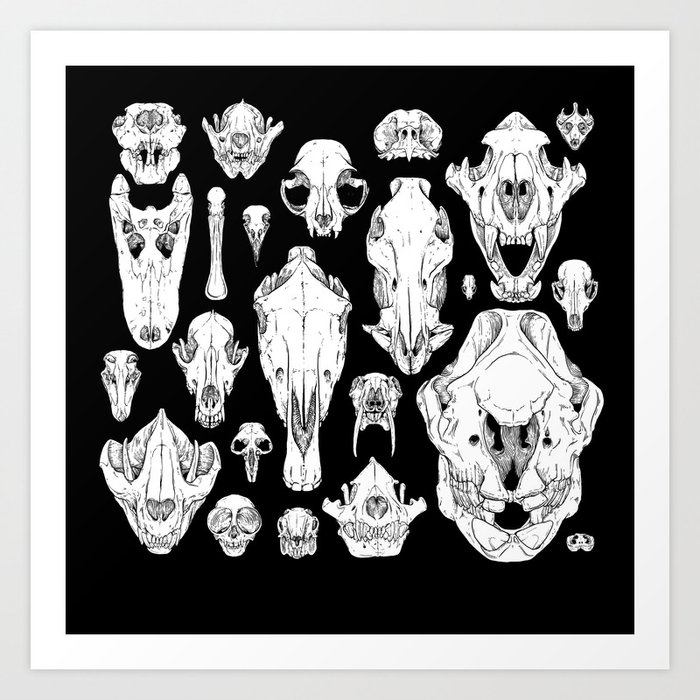Skull Grid Art Print