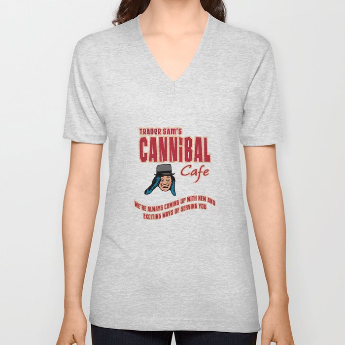 Cannibal Cafe V Neck T Shirt