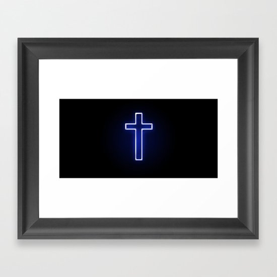 Metallic Cross Framed Art Print