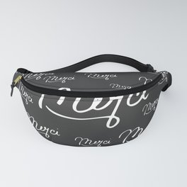 "Merci" French Quote Black & White Pattern Fanny Pack