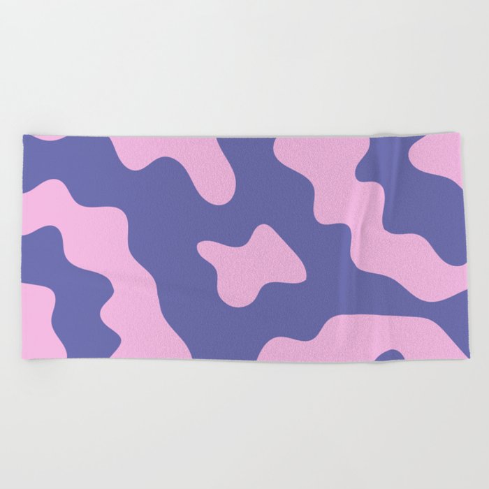 Abstract colorful print, acrylic fluid art imitation Beach Towel