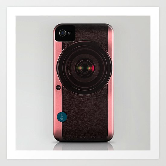 Vintage Camera III - Rosé Gold Art Print