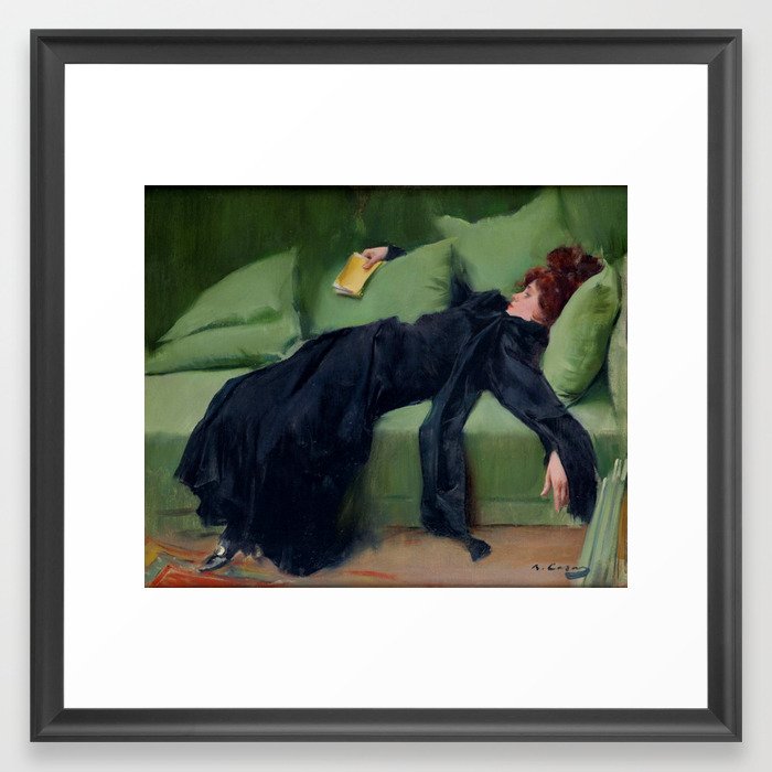Decadent Young Woman after the Dance Framed Art Print
