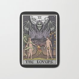 The Lovers Grim Reaper Terror Tarot Card (Color) Bath Mat | Halloween, Thelovers, Graphicdesign, Gothic, Majorarcana, Grim, Digital, Ink, Tarot, Terrortarot 