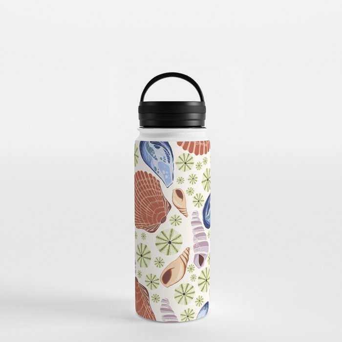 Summer Seashell Rustic Pattern Water Bottle