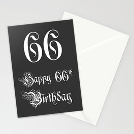 [ Thumbnail: Happy 66th Birthday - Fancy, Ornate, Intricate Look Stationery Cards ]