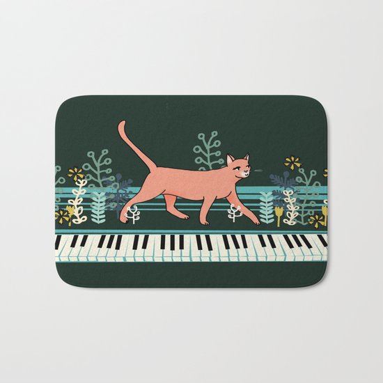 Kitten on the Keys Bath Mat