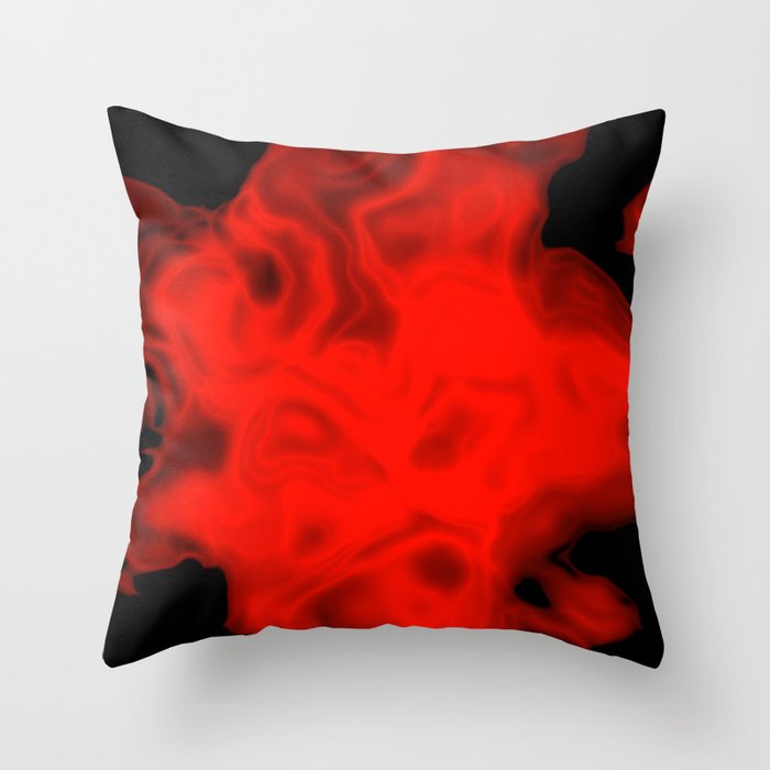 Energy bright neon red mist Throw Pillow