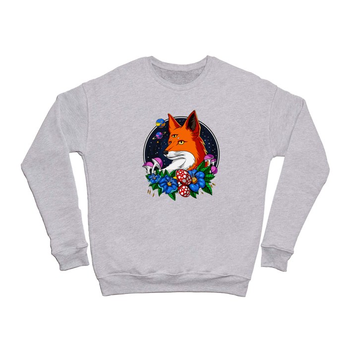 Psychedelic Fox Magic Mushrooms Crewneck Sweatshirt