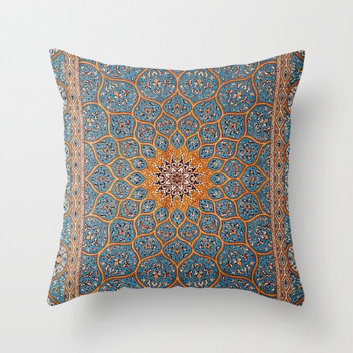 Bohemian Oriental Traditional Floral Vintage Fabric Style Throw Pillow