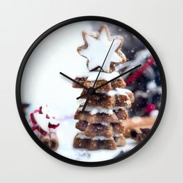 #Christmas #bakery #fresh #cinnamon #Stars Wall Clock