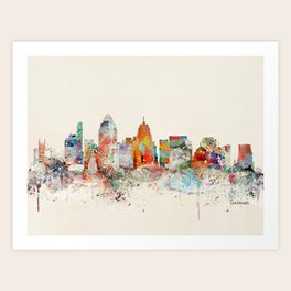 Cincinnati Skyline Art Prints For Any Decor Style Society6
