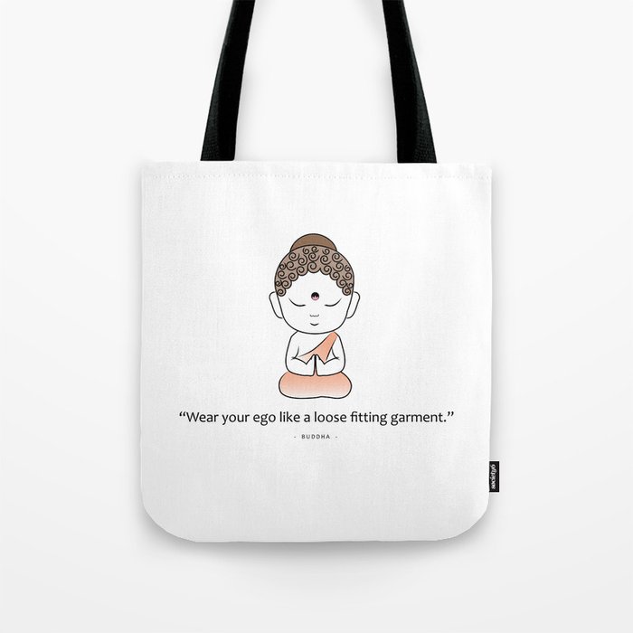 Cute little Buddha with inspiring quote Tote Bag
