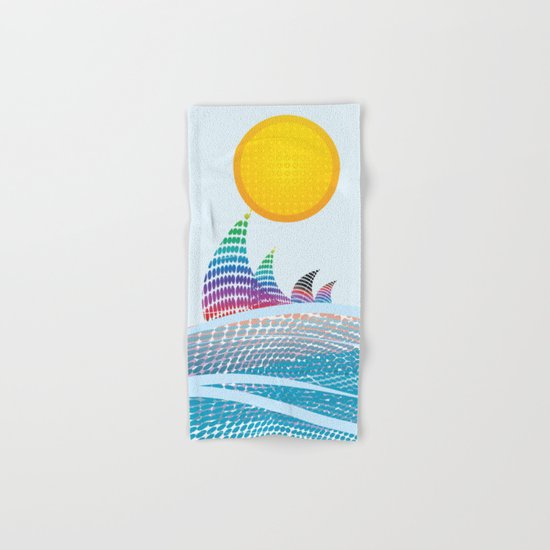 Sun and sea in CMYK Hand & Bath Towel