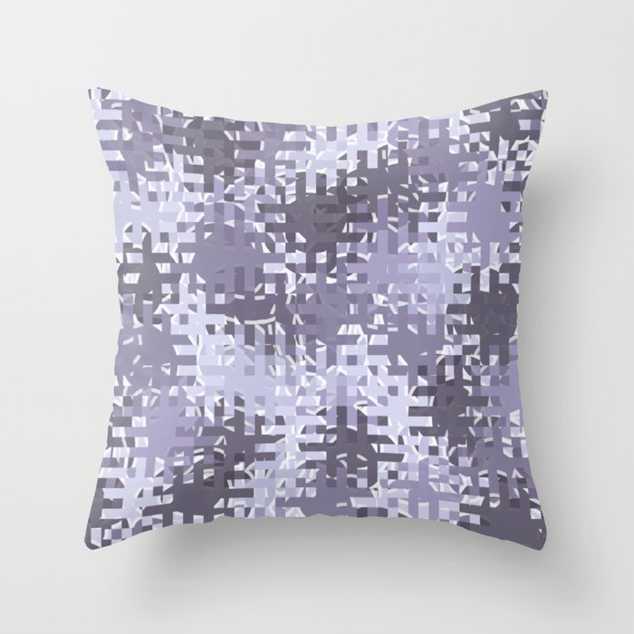 Purple pixels and dots Throw Pillow