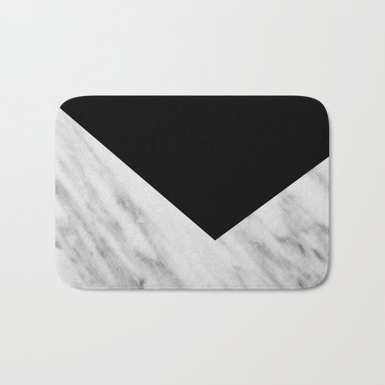 Black Marble Collage Bath Mat