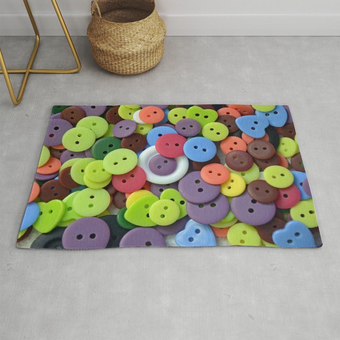 Colorful buttons Rug by perldesign