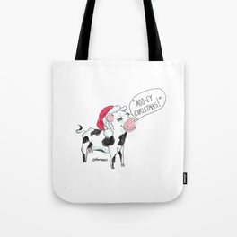 Moo-ey Christmas Cow Tote Bag