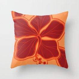 Kailua Hibiscus Hawaiian Sketchy Floral Design Throw Pillow
