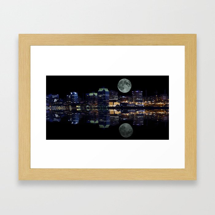 Moon Over Halifax Framed Art Print