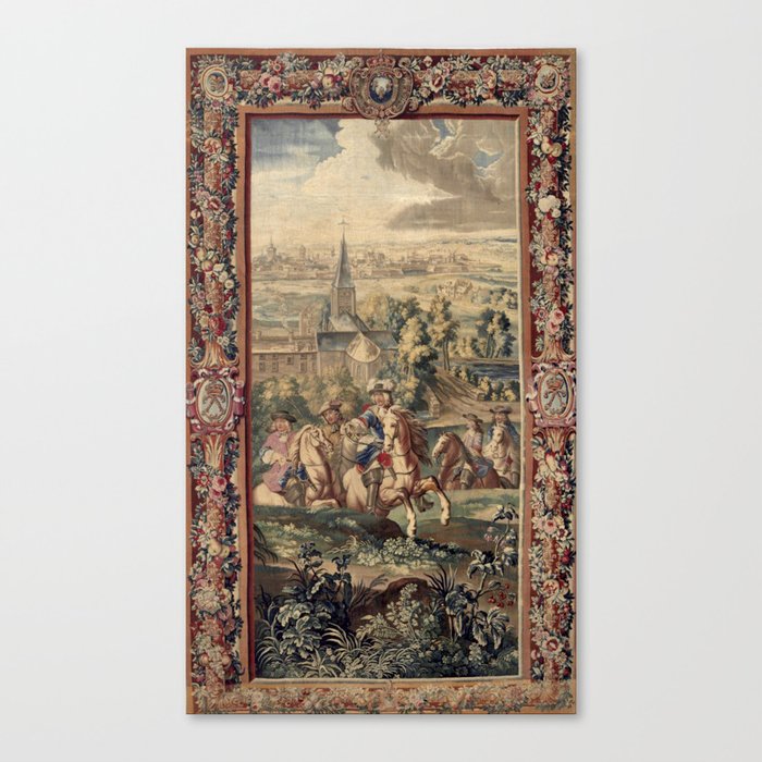 Antique 18th Century 'Capture of Lille' French Tapestry Canvas Print