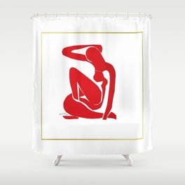 Henri Matisse, Nu Rouge II (Red Nude II) lithograph modernism portrait painting Shower Curtain