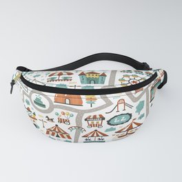 Amusement Park Map Fanny Pack