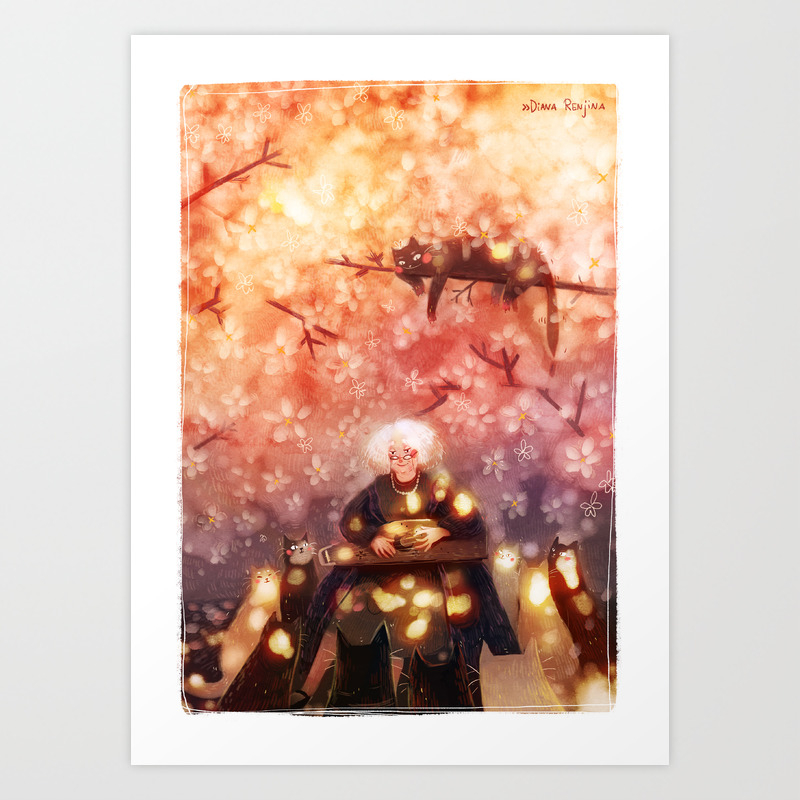 Song For A Stray Cats Art Print By Dianarenjina Society6