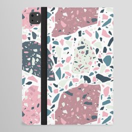 Terrazzo flooring seamless pattern with colorful marble rocks iPad Folio Case
