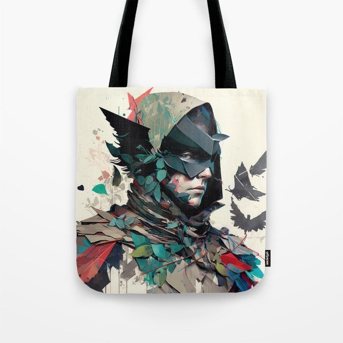 Portrait of Super Hero Figure Tote Bag