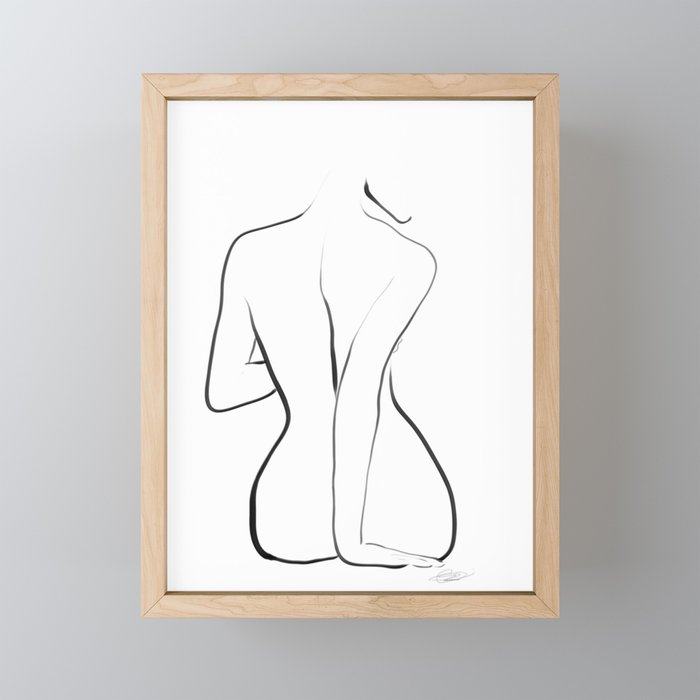 Female Figure Sitting 15 Framed Mini Art Print