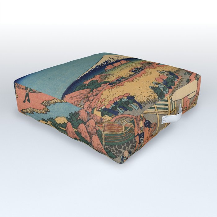 Hokusai Katsushika - The tea plantation Of Katakura In the Suruga province Outdoor Floor Cushion