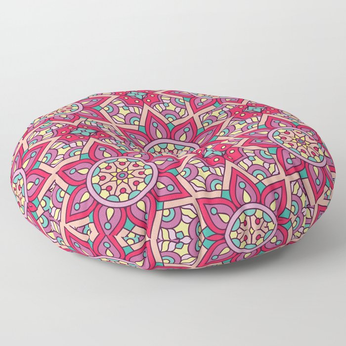 Kaleidoscopic Kente Floor Pillow