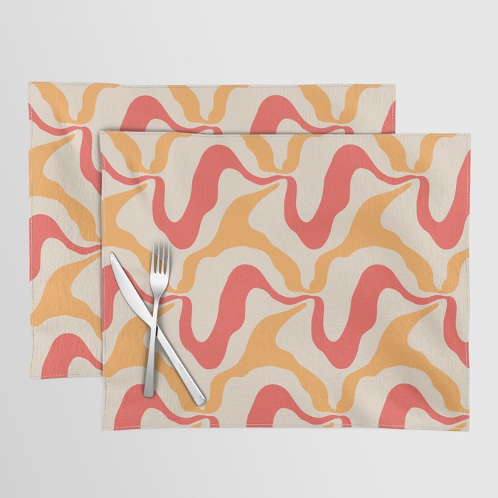 Retro abstract wave pattern Placemat