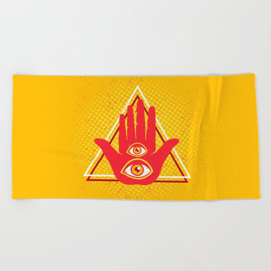 Hand and eye Beach Towel