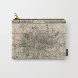 Illustrated Plan of London and Vicinity - Old Vintage Map Carry-All Pouch